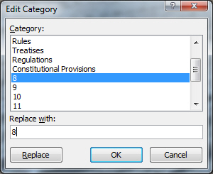 Edit Category dialog